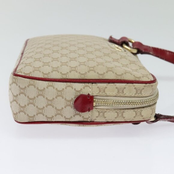 CELINE Macadam Canvas Shoulder Bag Beige Gold Auth - Picture 4 of 16